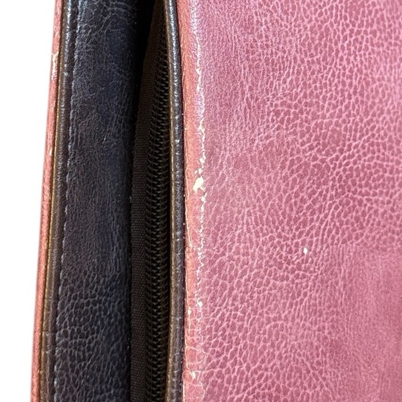 ESPE Vegan Leather Tiered Boho Shoulder Tote Bag Flower Charm Brown/Pink Retro - Picture 16 of 16